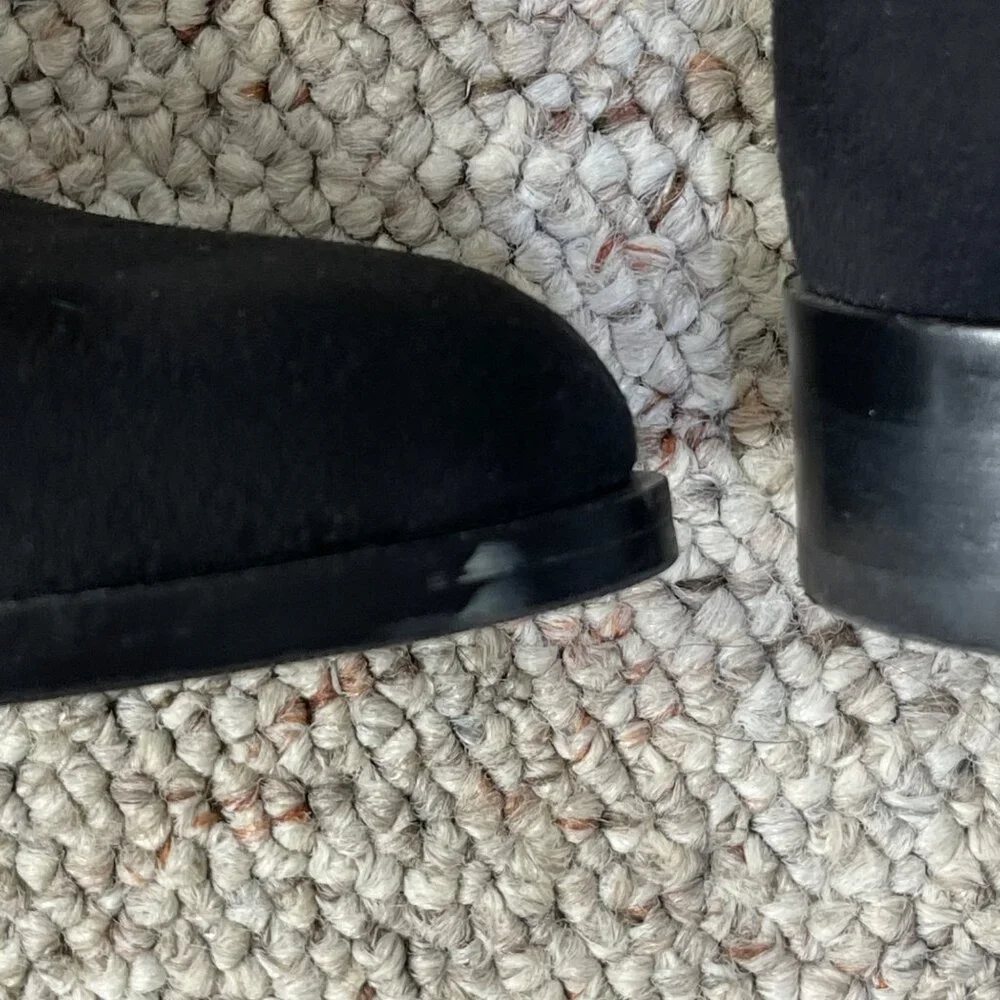 Ann Taylor OTK Carlene Boot Black Flat Suede Size 8 Almond Toe
